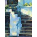 Kék lépcső (festmény reprodukció, vászonkép)