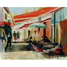 Kávéház Baskán (festmény reprodukció/vászonkép)