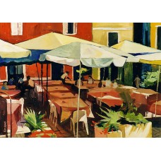 Kávéház Rovinjban 01 (festmény reprodukció/vászonkép)