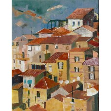 Mediterrán házak (festmény reprodukció/vászonkép)